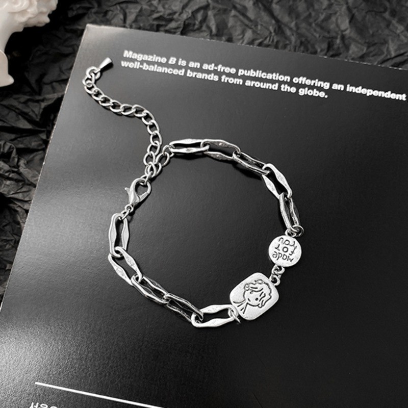 Vòng Tay Da Bò Phong Cách Hip Hop Retro Cá Tính