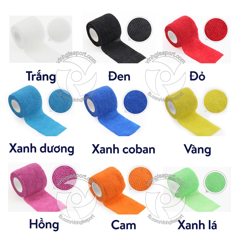 Combo 6 cuộn băng cuốn thể thao khổ 5cm