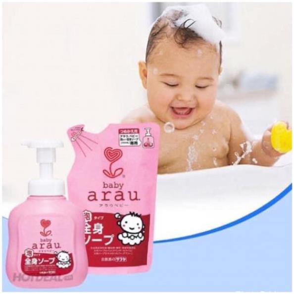 Sữa Tắm Gội Cho Bé Arau Baby Nhật Bản 450ml 100% Thiên Nhiên Nâng Niu Làn Da Nhạy Cảm Của Bé Yêu