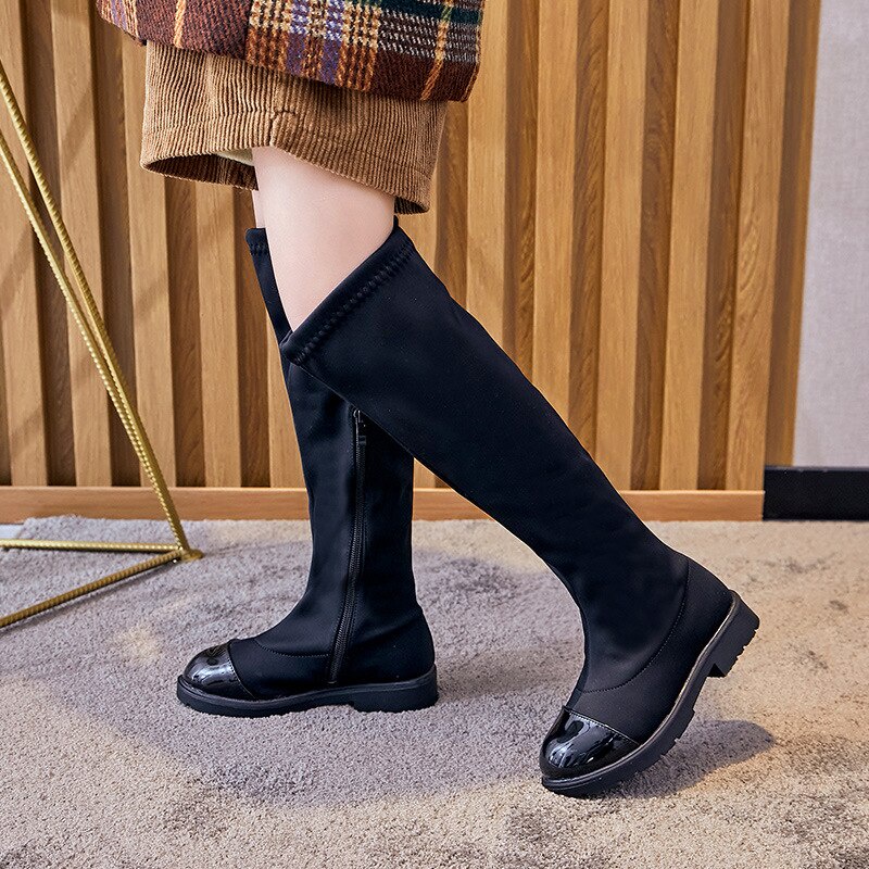 Giày Bốt Cổ Cao Chống Thấm Nước Giữ Ấm Mùa Thu Đông Cho Bé Gái Size 23-37