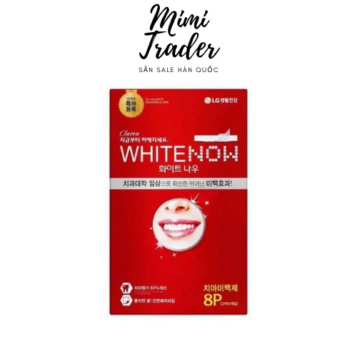 MIẾNG DÁN TRẮNG RĂNG LG WHITE NOW HỘP 8 MIẾNG