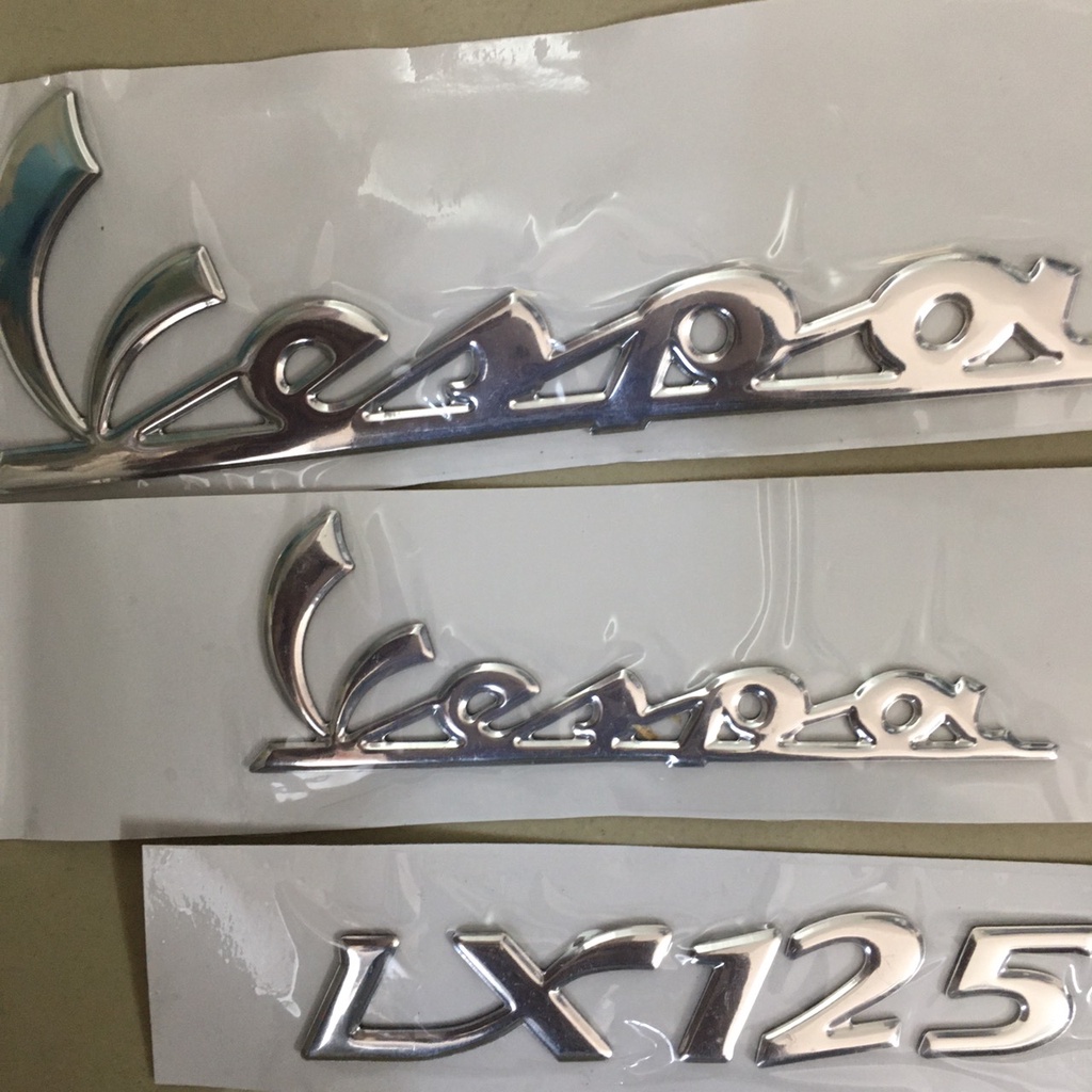 (tem xe máy) Bộ tem chữ nỗi xe VESPA LX 125 hai màu lựa chọn, keo dán tốt, ít bong tróc