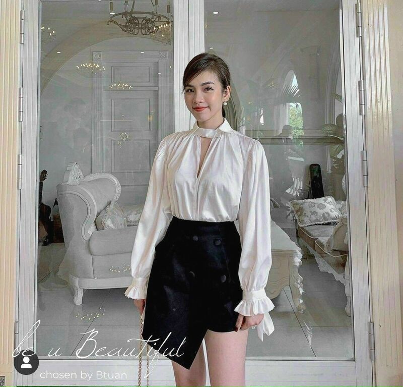 Áo sơ mi lụa chocker nơ tay nhiều màu