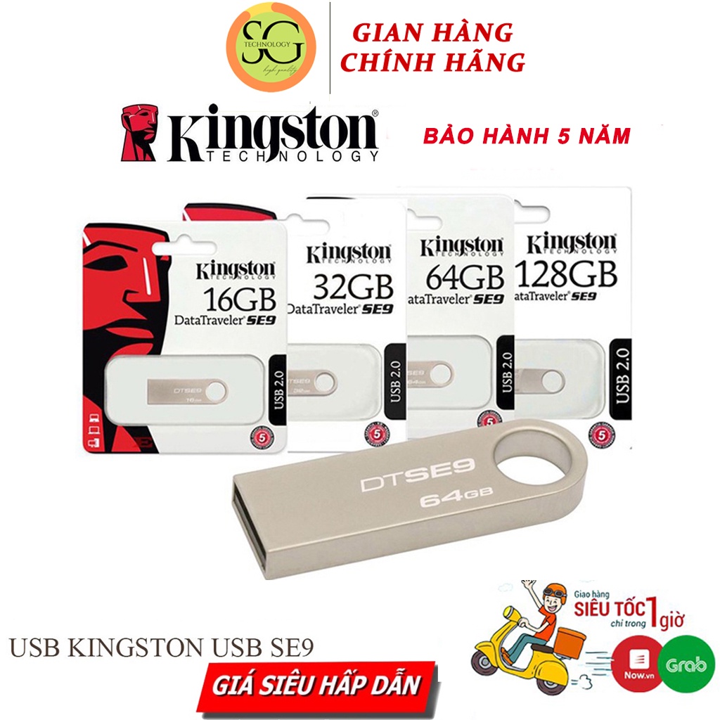 USB Kingston SE9 64Gb/32Gb/16Gb/8Gb/4Gb/2Gb [Hàng chất lượng] - USB 2.0, chống nước, Bảo hành 5 NĂM | BigBuy360 - bigbuy360.vn