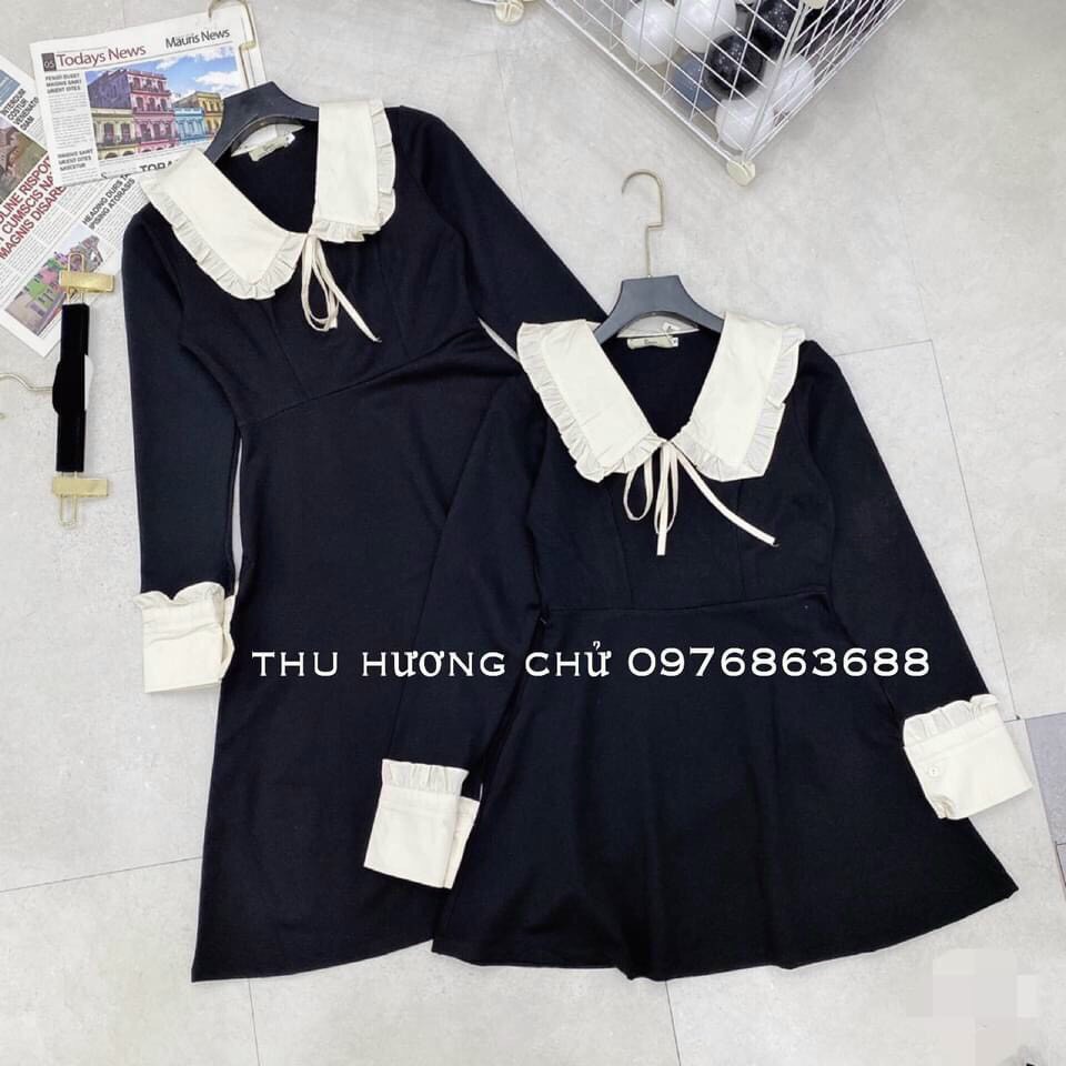 Váy bèo nơ dáng dài và dáng ngắn pha cổ bèo hàng đẹp
