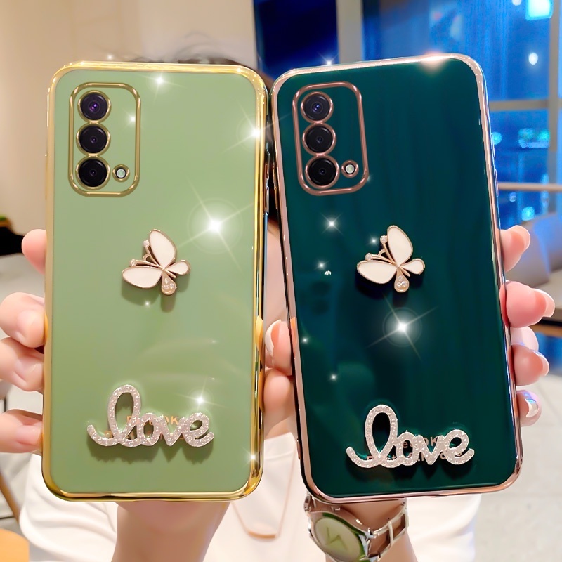 Ốp Điện Thoại Mềm Mạ Hình Bướm Sang Trọng Cho Realme 8i 9i 9 Pro Plus C35 7 5 6 Pro