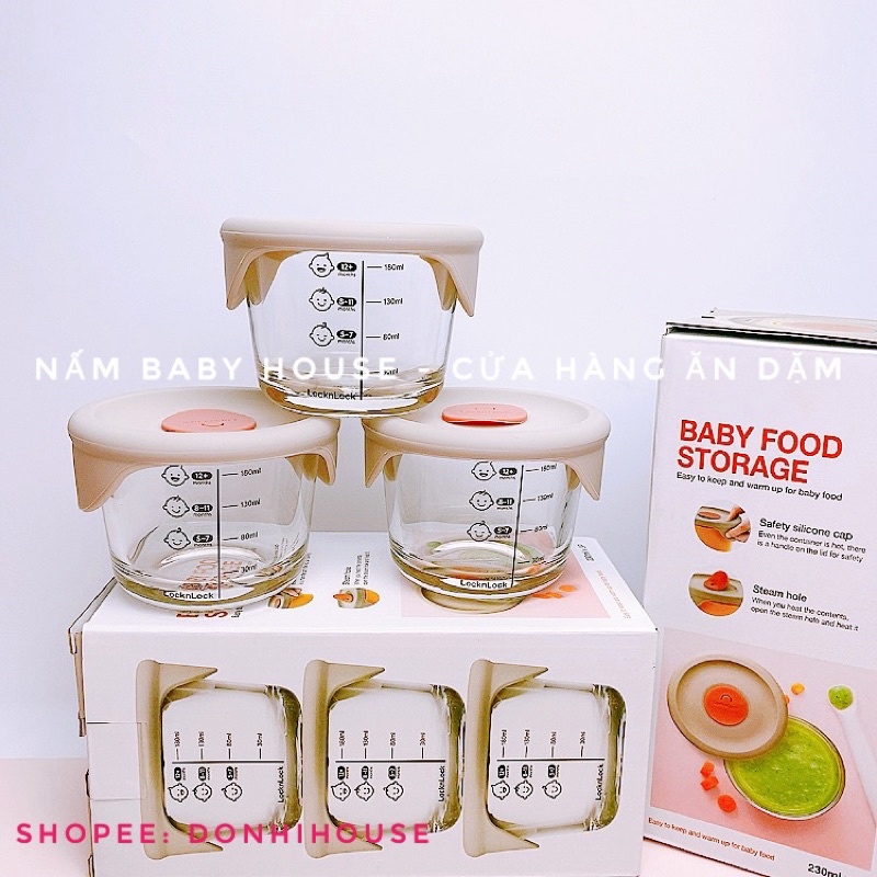 Hộp trữ đông cho bé Lock&amp;Lock 180ml ( set 3 hộp có tách lẻ)