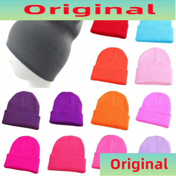 Mũ Beanie Dệt Kim Màu Đen Dạ Quang Thoải Mái Bền Bỉ Thời Trang Mùa Đông Cho Nam Và Nữ