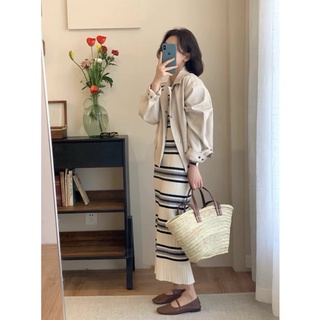 Váy len kẻ ngang big (3132) (ảnh tự chụp)