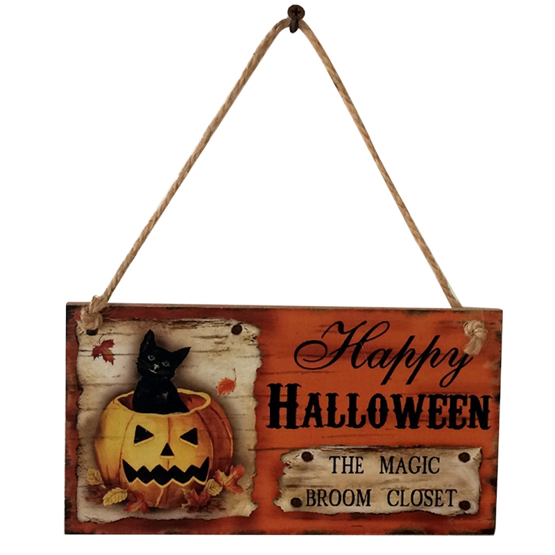 Tmdbyx Bảng Gỗ In Chữ Welcome Treo Cửa Trang Trí Halloween