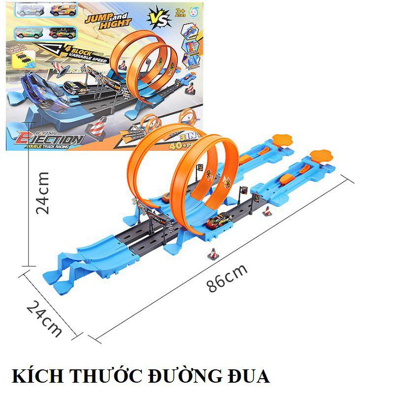 Bộ lắp ghép đường đua 40 chi tiết trượt vòng