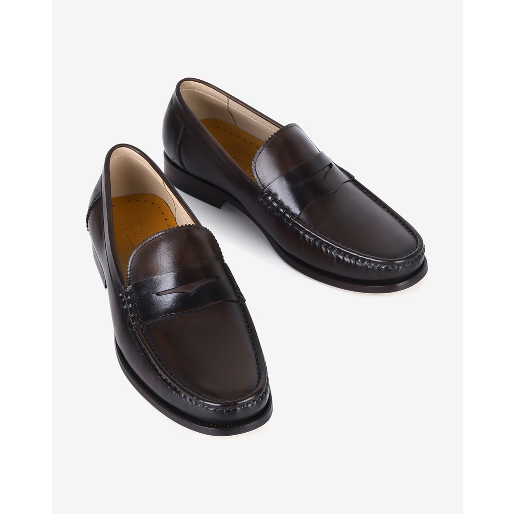 Giày lười nam Đông Hải thiết kế Penny Loafer da bò cao cấp  đế cao su cao 3cm dễ di chuyển - G0614