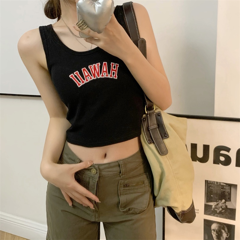 Áo Ba Lỗ Thể Thao Có Đệm Ngực Thêu Chữ Thời Trang Mùa Hè Cho Nữ