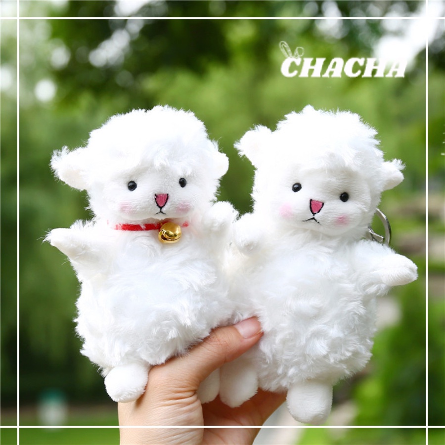 Móc khóa hình Cừu trắng Chacha Sweet cute treo balo túi xách siêu dễ thương