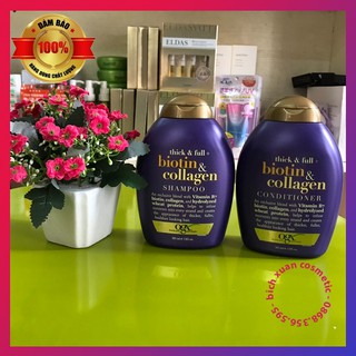 Bộ gội xả biotin OGX Thick Full Biotin Collagen chai 385ml từ Mỹ