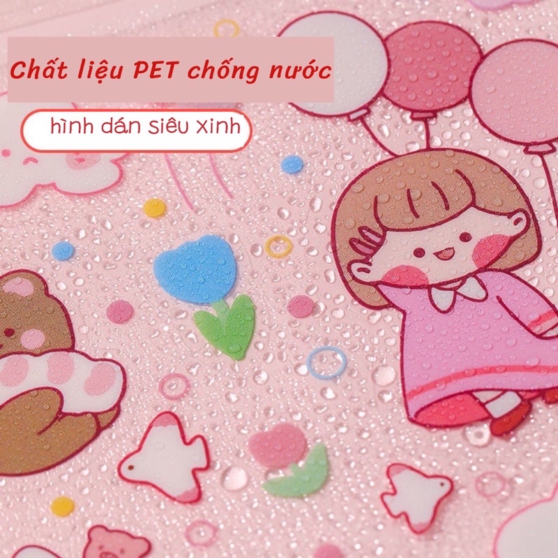 Set 25 Tấm 100 Miếng Sticker PET Hoạt Hình Dễ Thương Dán Trang Trí Sổ Tay DIY-ST005