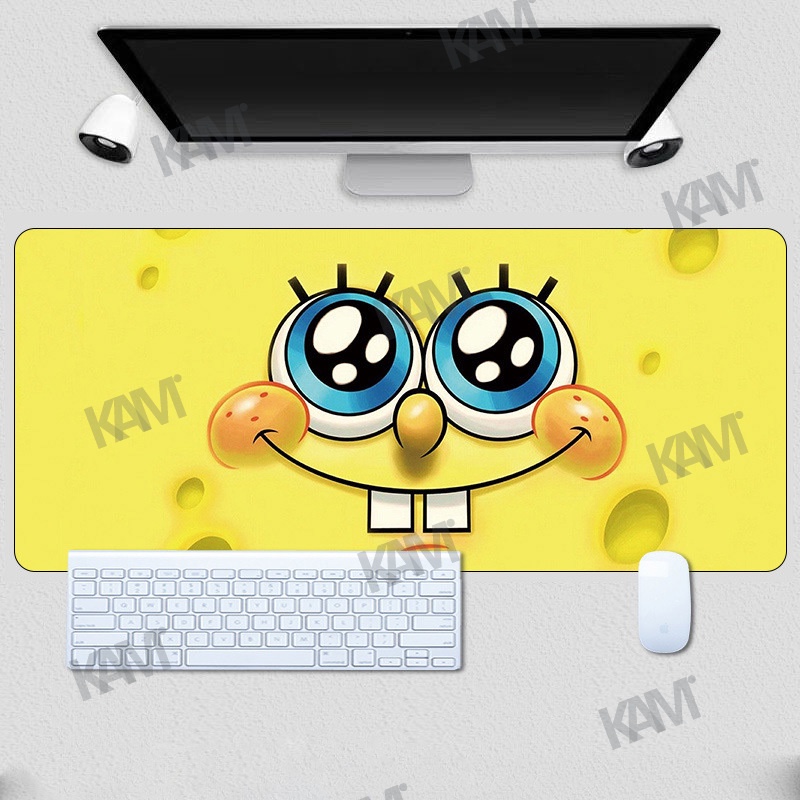 Tấm Lót Chuột Và Bàn Phím Cỡ Lớn 800mmx300mm Hình SpongeBob Chống Thấm Nước