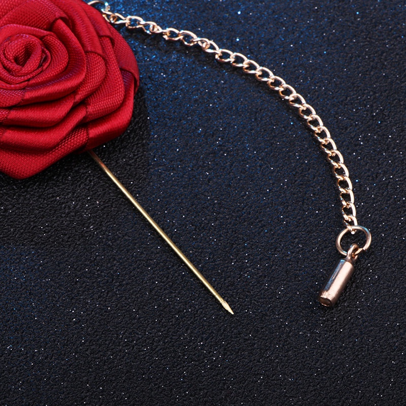 EFAN Cài Áo Hình Hoa Hồng Phối Dây Xích Thời Trang Cao Cấp Cho Nam