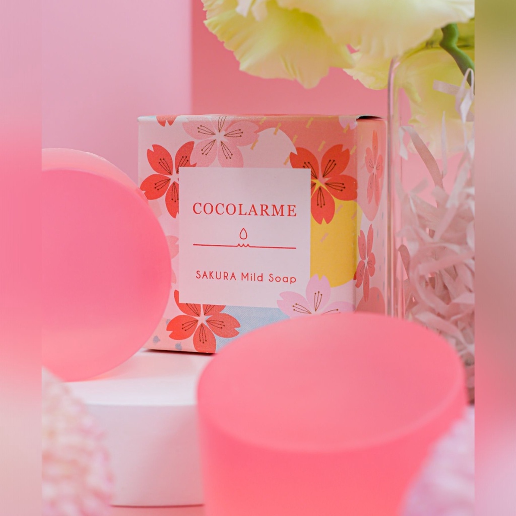 Xà Phòng Rửa Mặt Cocolarme Sakura Soap Loại Bỏ Mụn Đầu Đen, Xà Phòng Giảm Mụn Cám 85g