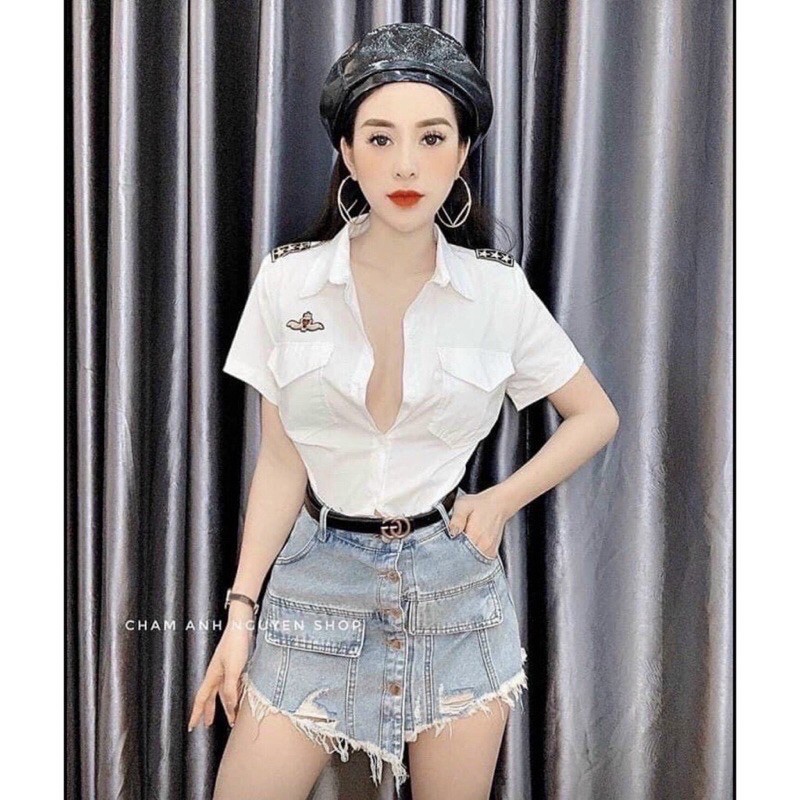 Áo sơ mi cơ trưởng cao cấp cực xinh hàng shop