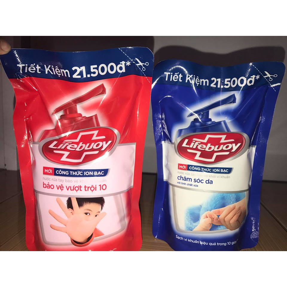 Nước rửa tay Lifebuoy 450g chăm sóc da túi