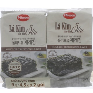 Rong biển ăn liền vị oliu Miwon 9g(4.5g x2 gói)