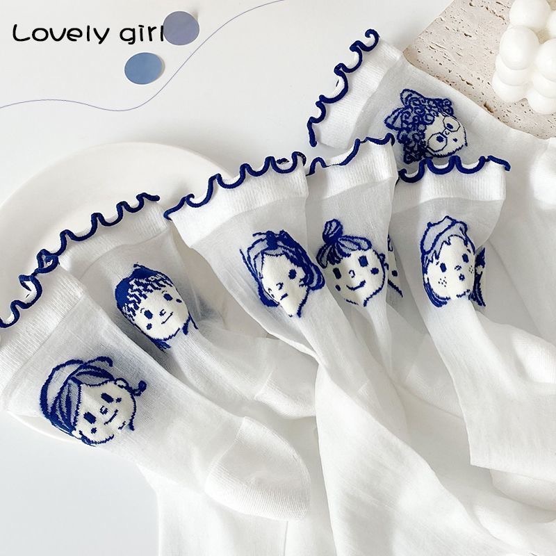 Vớ Lụa Xuyên Thấu Viền Cong Mềm Mại Phong Cách Lolita Nhật Bản Cho Nữ