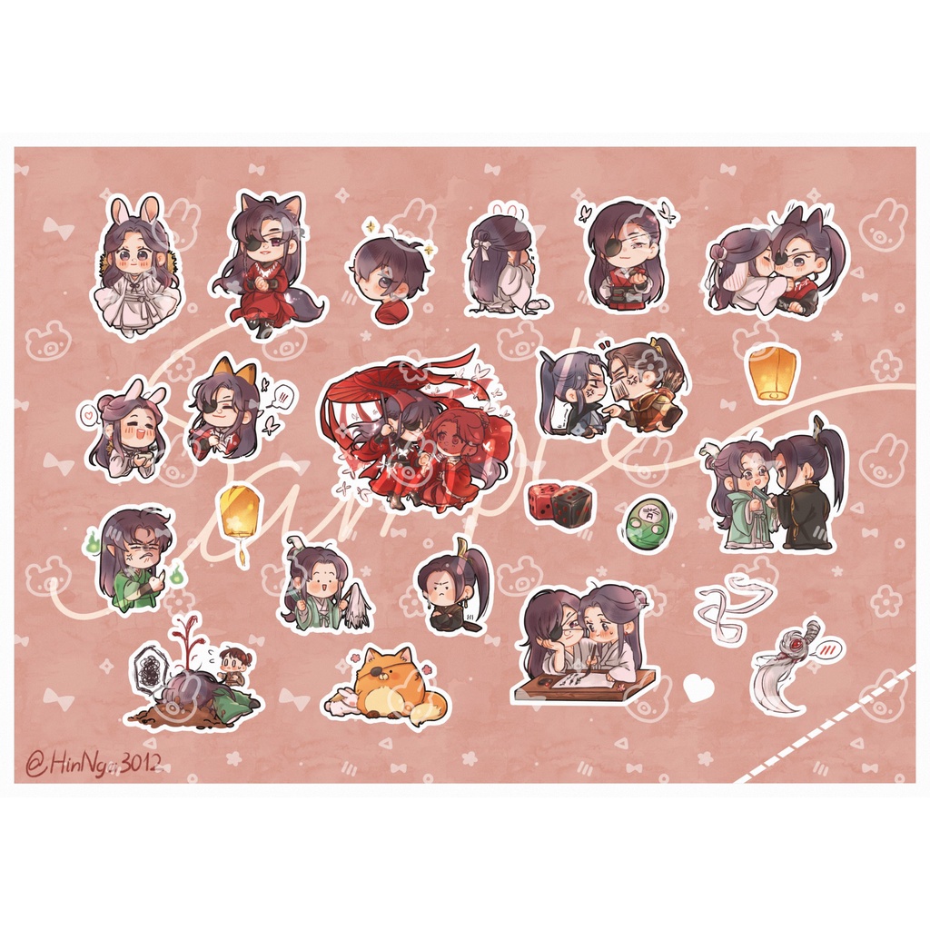 Hình dán/Sticker Ma Đạo Tổ Sư, Trần Tình Lệnh, Thiên Quan Tứ Phúc, Hệ Thống Tự Cứu