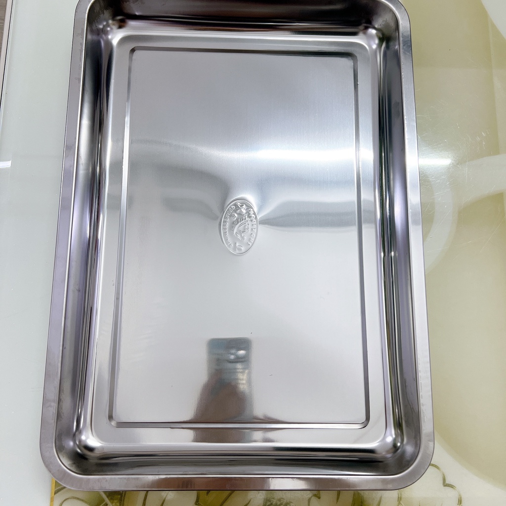 Khay inox chữ nhật sâu nhiều size - mâm inox chữ nhật sâu đủ size loại tốt - mâm cherry sâu size lớn