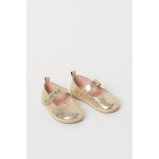 [AUTH] Giày Búp Bê HM màu Vàng Kim cho bé gái, hàng nhập chuẩn UK new 100% - Còn size UK7-(23)