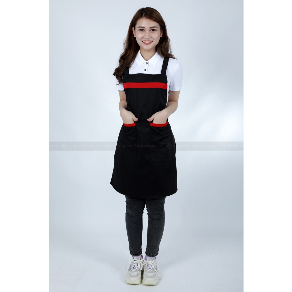 Tạp Dề nấu ăn chất kaki cotton Có thể sử dụng trong quán cà phê nhà bếp ảnh sản phẩm thật TD1.2.06-1