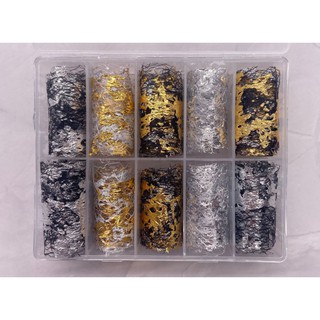 Foil dán móng , foil nail họa tiết trang trí móng