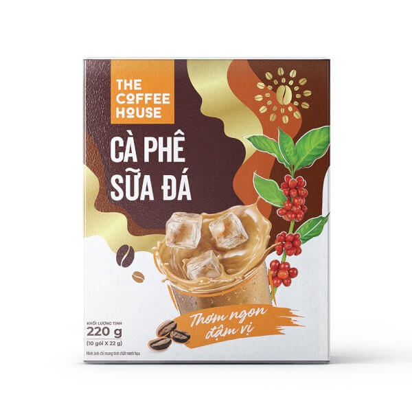 The Coffee House Cà Phê Sữa Đá 10 gói x 22g/ Cà phê sữa đá The Coffee House hộp 220g