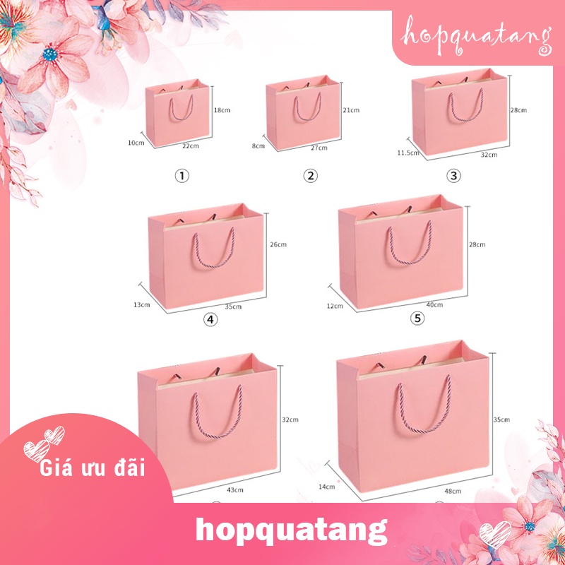 Túi giấy đựng quà tặng túi giấy cứng cao cấp màu hồng