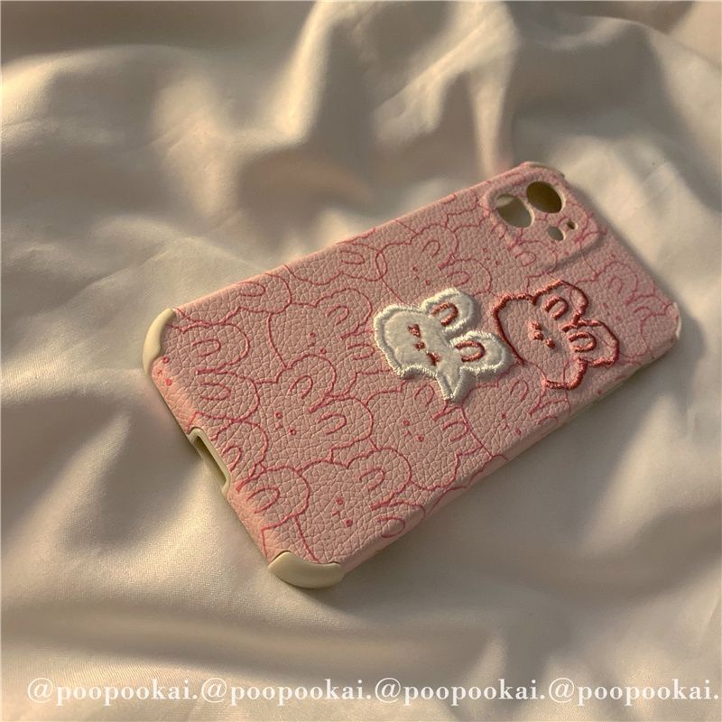 Ốp điện thoại thêu thỏ hoạt hình cho iPhone 7/7p/8/8p/x/xs/xr/xsmax/11/12/pro/promax