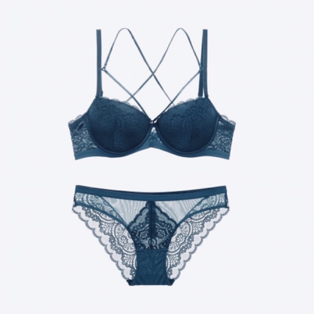 Bộ đồ lót AG ren dây đan có gọng đệm nhẹ BL