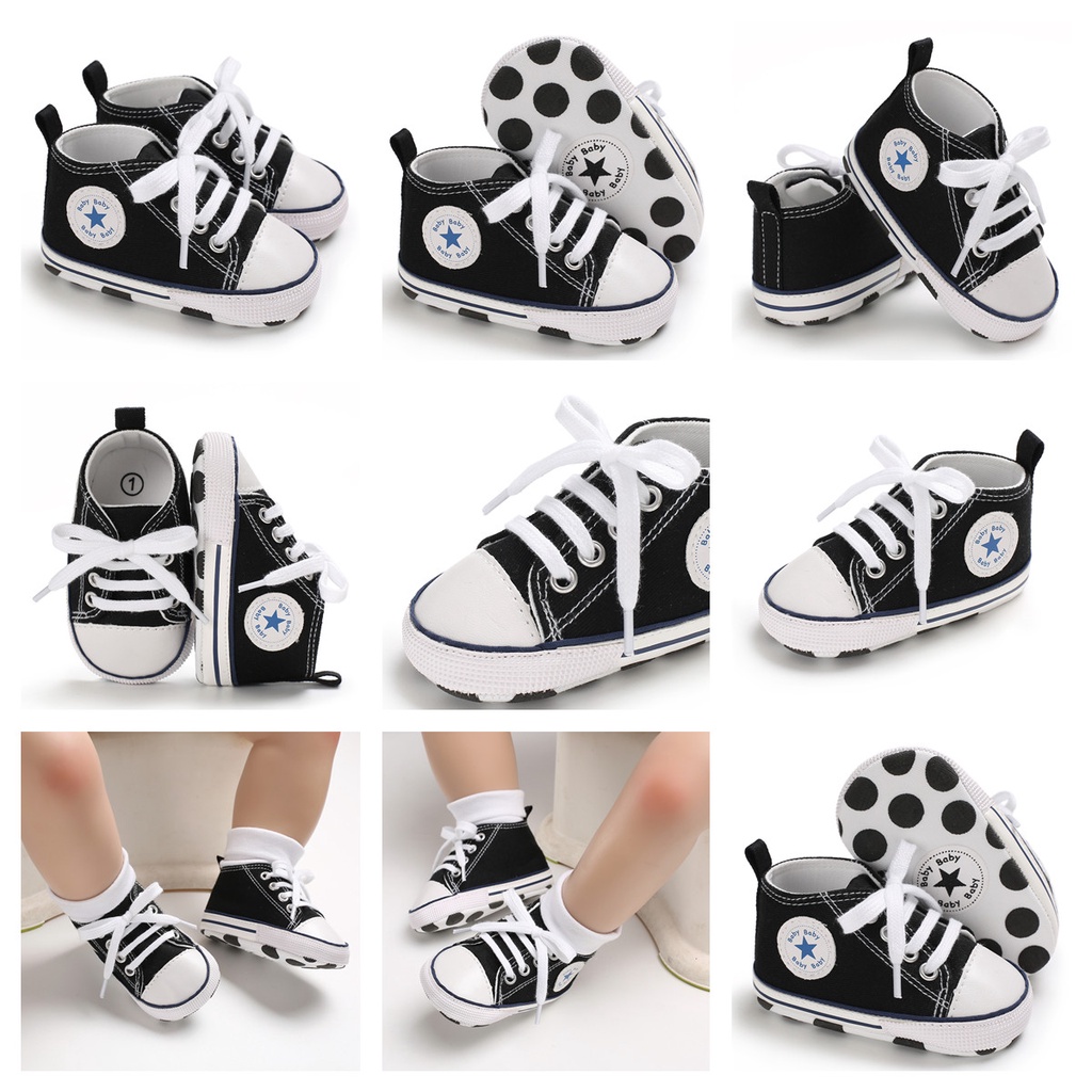 Giày sneaker VALEN SINA vải canvas đế mềm chống trượt thời trang cho bé sơ sinh 0-18 tháng tuổi