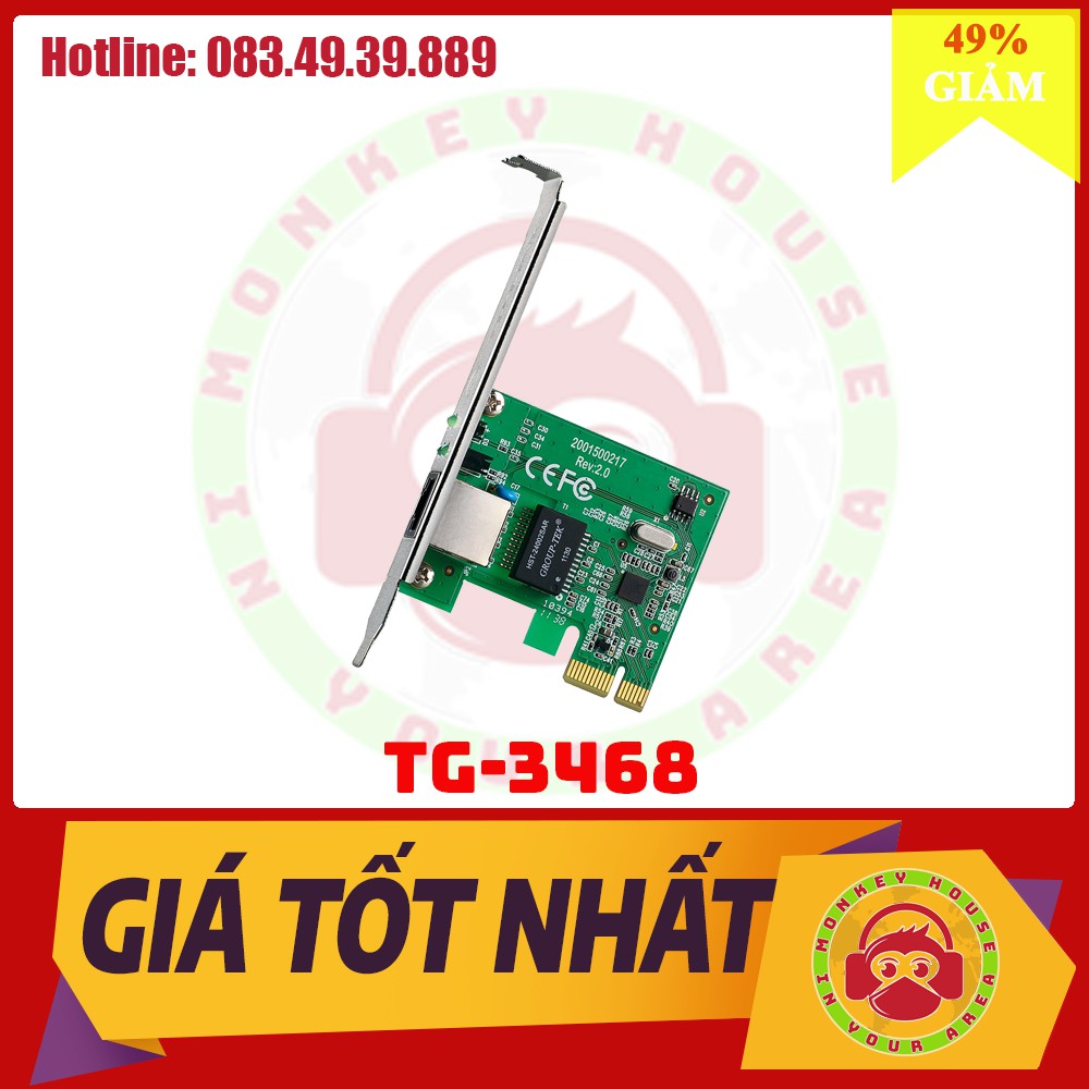 [Giảm 2% nhập "TAPHCLMC6" ] Card Mạng LAN Gigabit PCIe 32bit Express x 1 TP-link TG-3468 - Hàng Chính Hãng