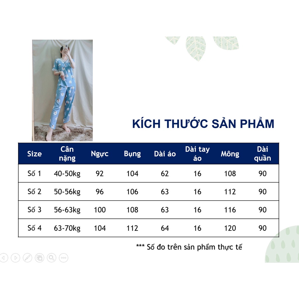 Đồ bộ lanh (tole) mặc nhà nữ SHOP5SAO quần dài áo tay ngắn phối ren (40-70kg)