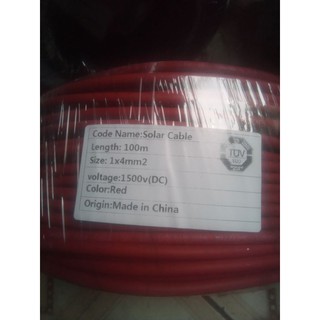 Cuộn dây DC 4.0mm 1500V 100m Đen hoặc Đỏ