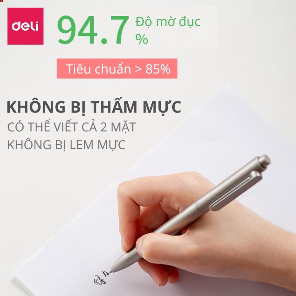 [MUA NHIỀU GIẢM THÊM] Giấy in A4 cao cấp Deli định lượng 70gsm - Tệp 500 tờ,  chống tích điện, chống lóa - W7401 .