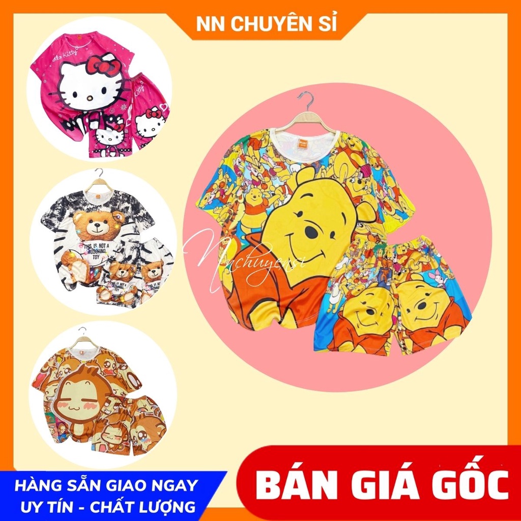 Bộ ngủ cho bé từ 5kg đến 60kg Thun in lụa mềm mịn mát in họa tiết dễ thương DBRBD SIZE 4 - SIZE L