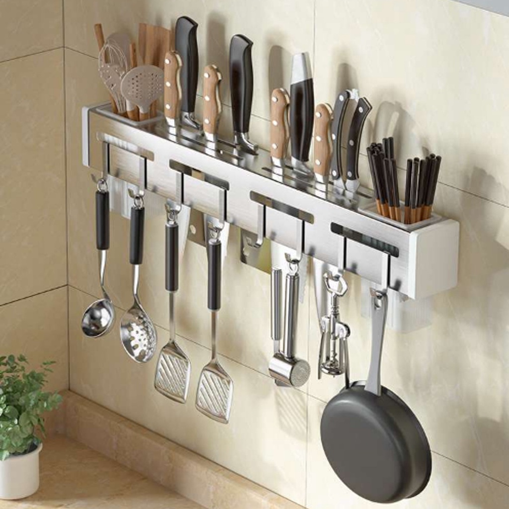 Kệ cài dao giá treo dao thớt treo đồ nhà bếp cài dao dán tường đa năng bằng Inox không rỉ sét