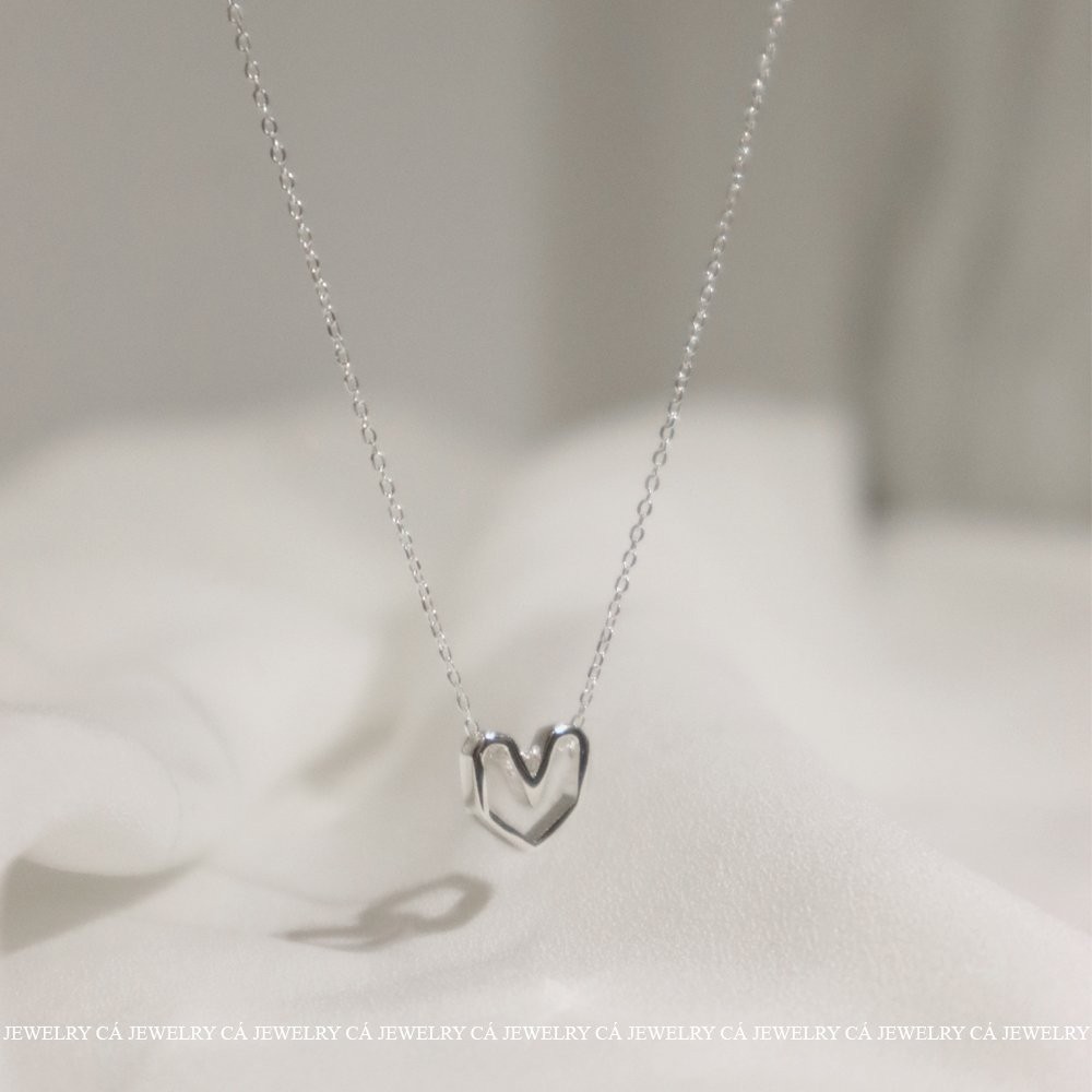 Dây chuyền bạc vòng cổ nữ bạc s925 hình trái tim Hollow Love Heart Cá jewelry DC96