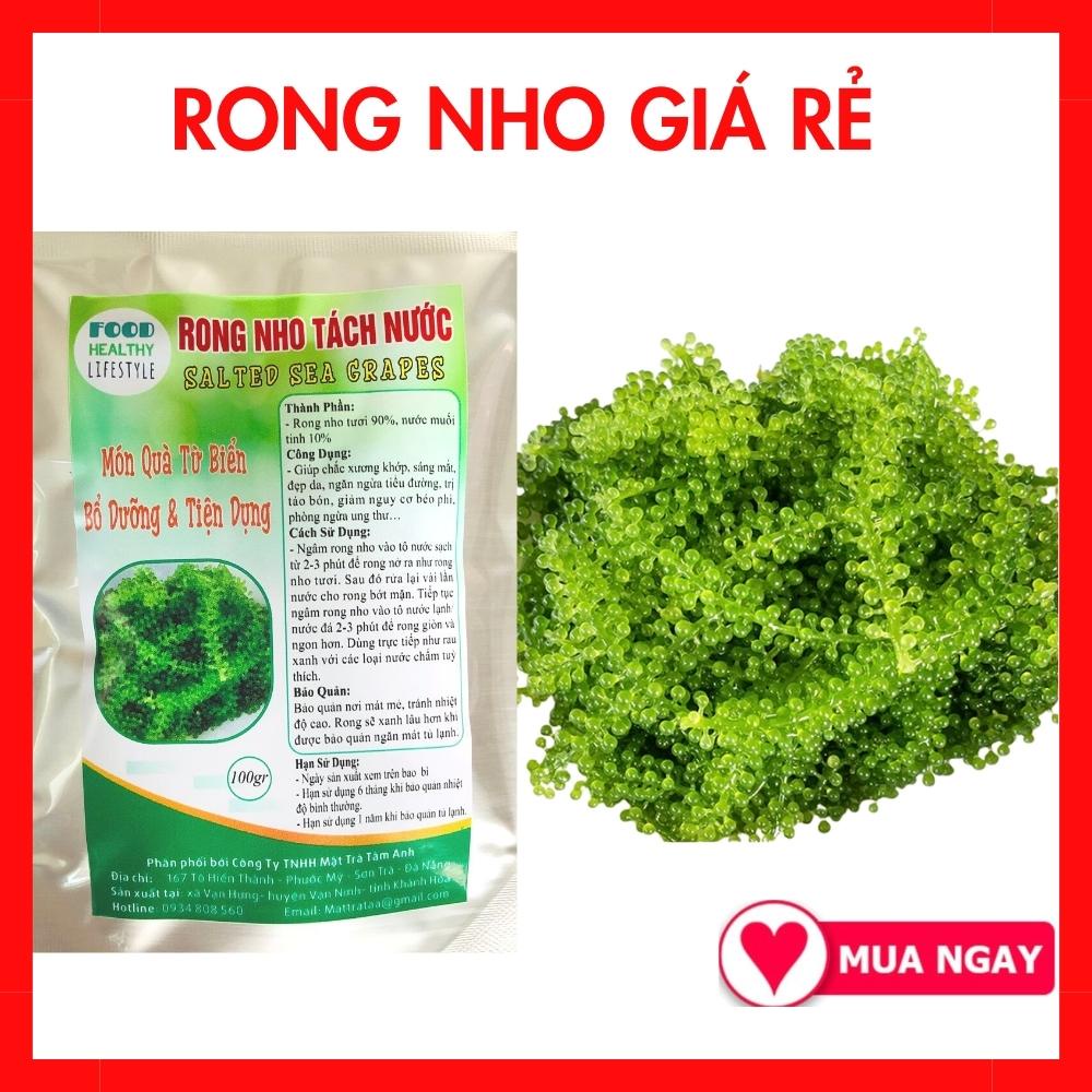 Rong nho tách nước nở ra như rong nho tươi, chất lượng hàng đầu, đầy đủ chứng nhận VSATTP, giá rẻ.