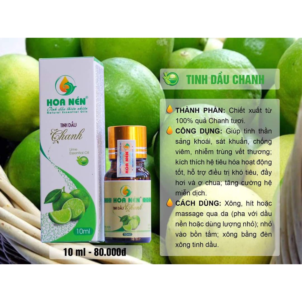 Tinh Dầu Chanh HOA NÉN - Giúp Giảm Căng Thẳng, Mệt Mỏi, Đuổi Muỗi Hiệu Quả | Kelly Beauty