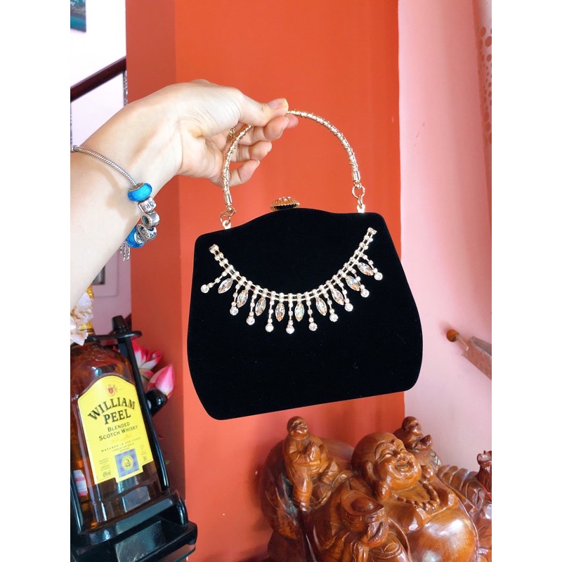 Cốp nhung đi tiệc (vừa đt) kèm dây đeo | BigBuy360 - bigbuy360.vn