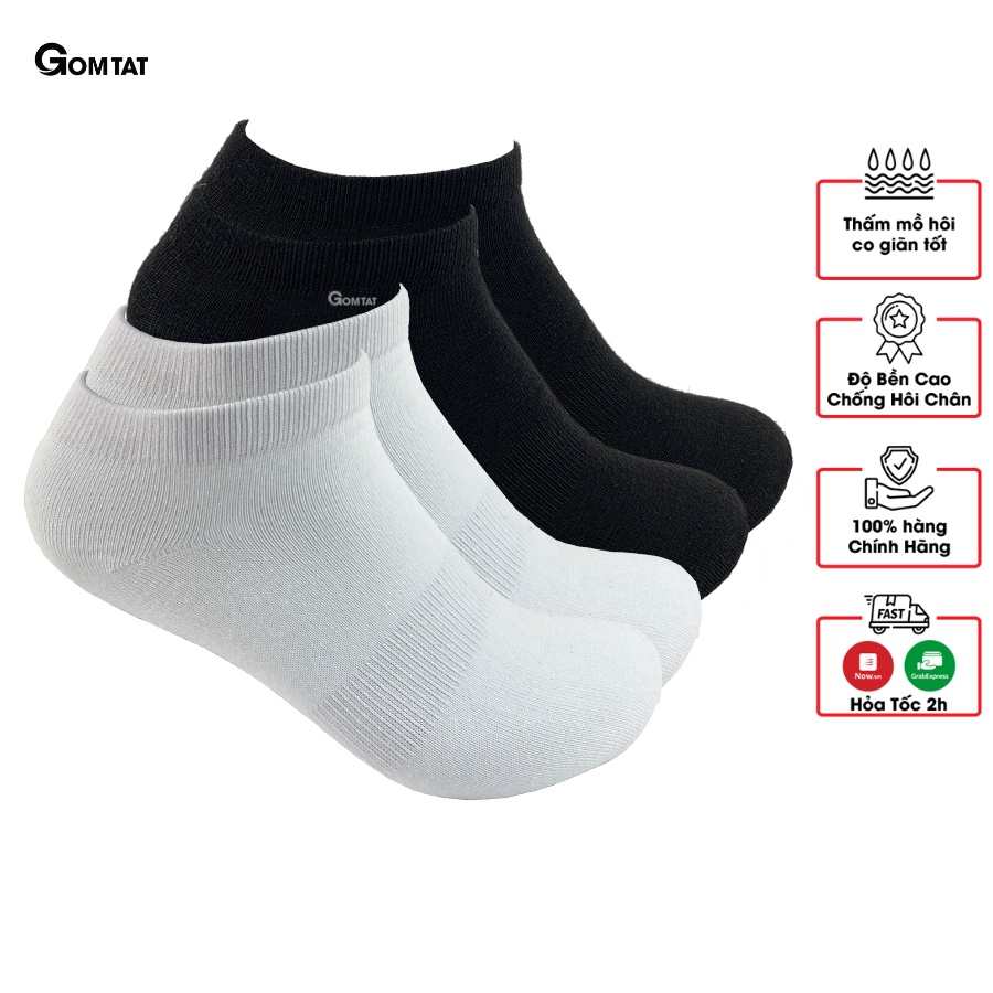 Tất vớ cổ ngắn Nam Nữ, tất cotton GOM TẤT êm mềm đi mát, thiết kế thoáng khí - GOM-KLB-TRONNGAN