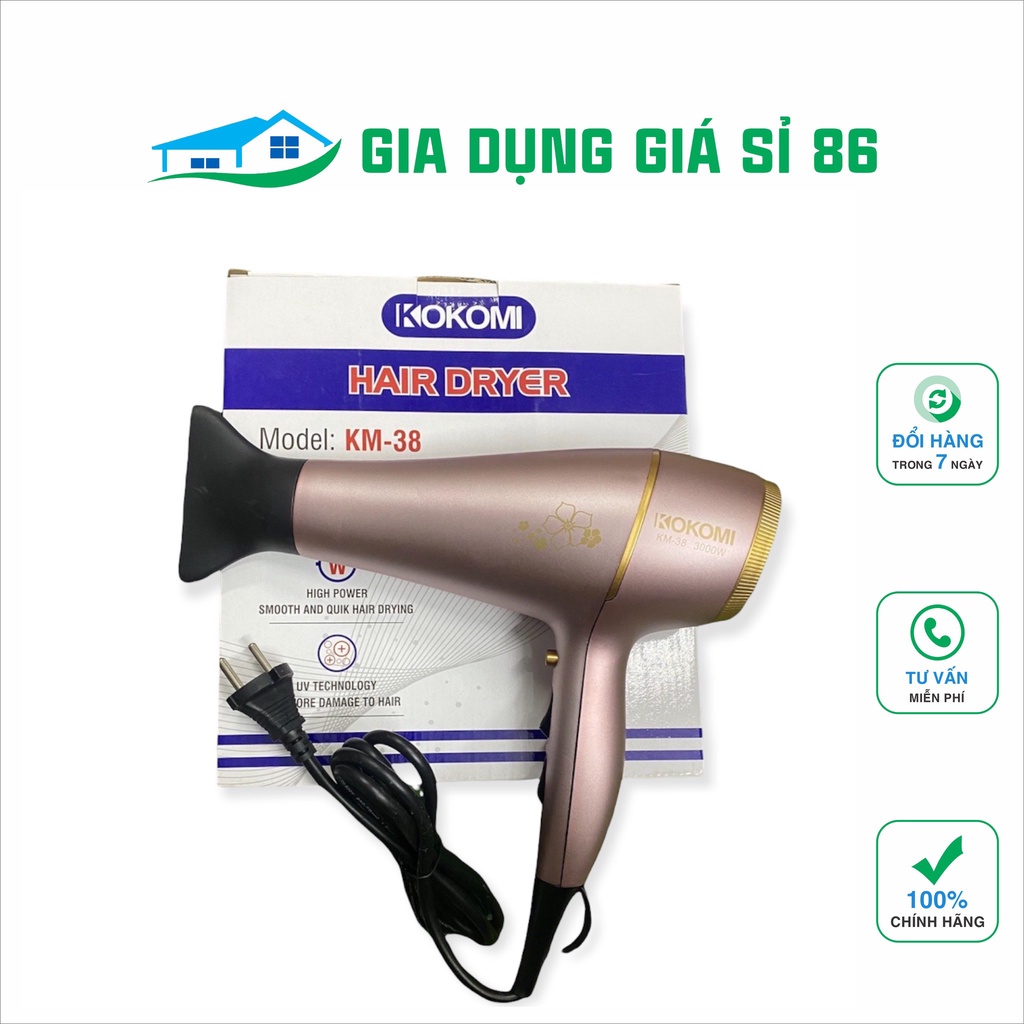 MÁY SẤY TÓC KOKOMI CÔNG SUẤT 3000w KM-38 có ánh sáng xanh
