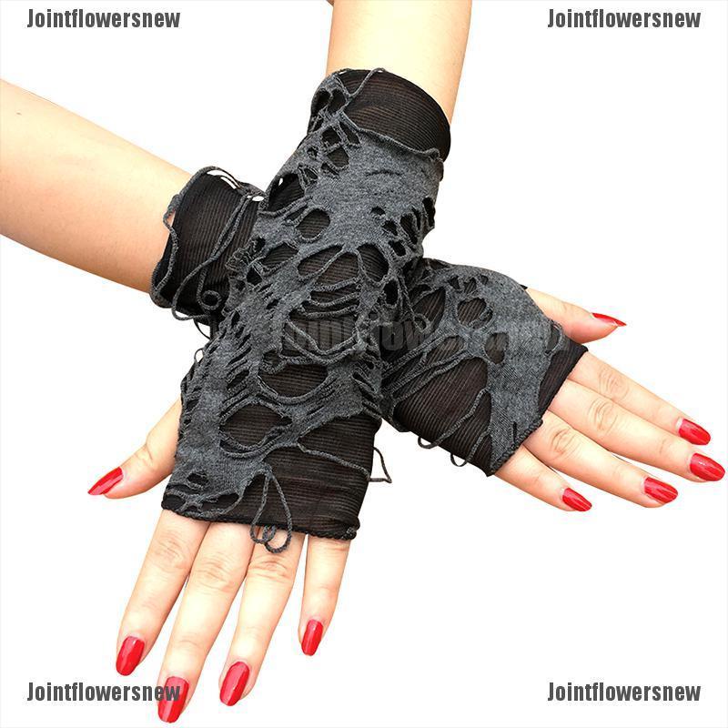 Adore A Pair Gothic Arm Warmer Fingerless Beggar Punk Halloween Gloves Hole Cosplay Jointflowersnew